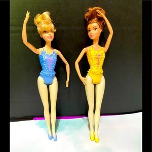 DISNEY BEAUTY AND THE BEAST BELLE & CINDERELLA  BALLERINA POSABLE 2012 DOLLS 12”